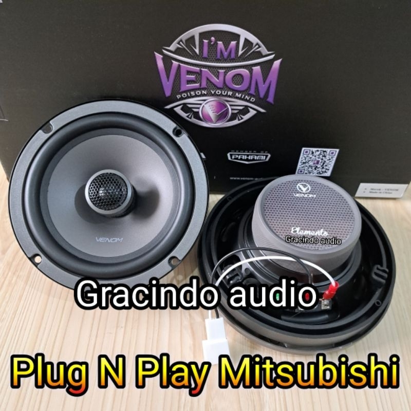 Speaker Coaxial Venom Elemento 6.5inch Plug N Play Pintu Mobil Mitsubishi Pajero Original Venom