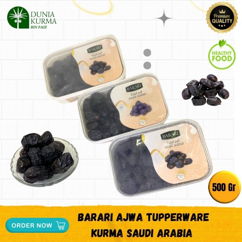 

Kurma Barari Ajwa Jumbo Grade 1 Kemasan 500gr (Tupperware) Saudi Arabia