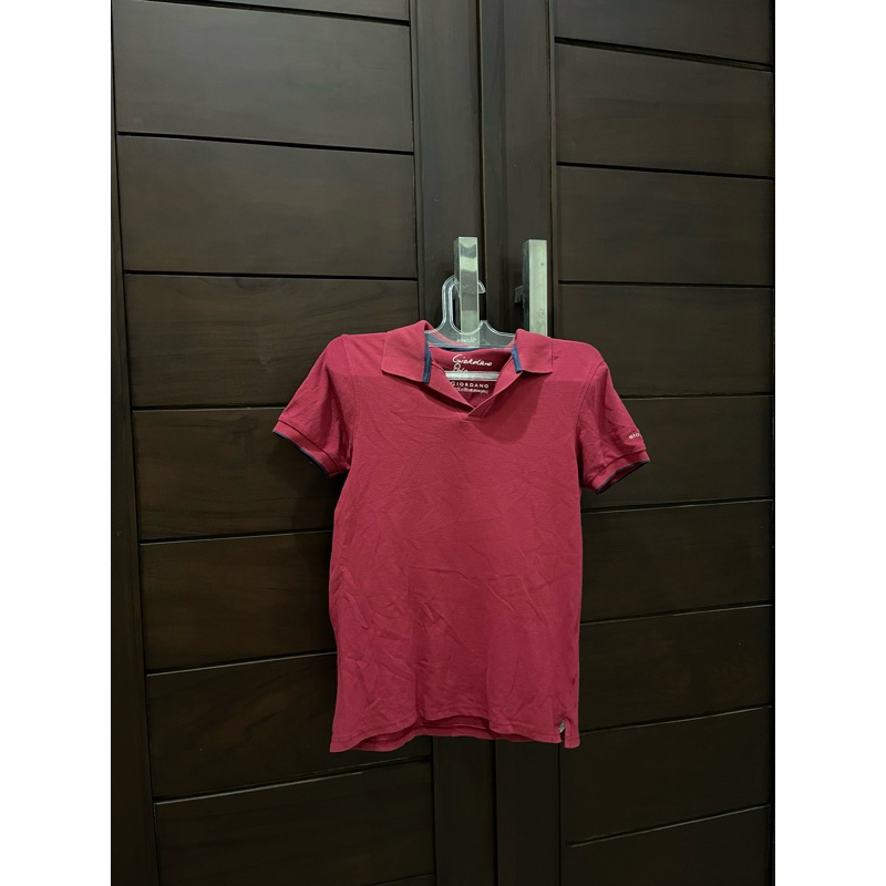 KAOS BERKERAH PRELOVED GIORDANO POLO MERAH