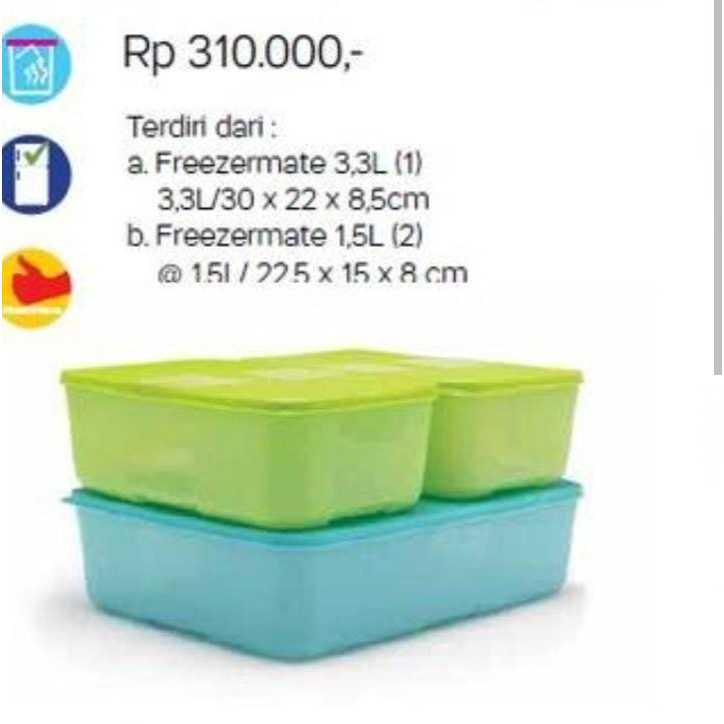 Tupperware Freezermate 3,3L (1) dan 1,5L (2)