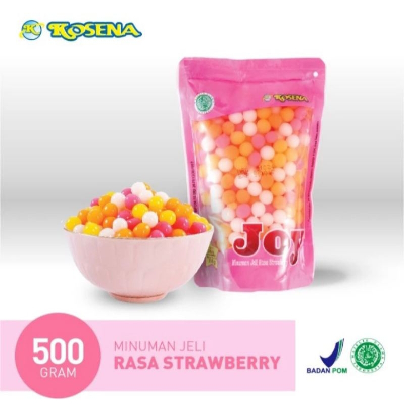 

jelly bubble Joy rasa strawberry 500 gram