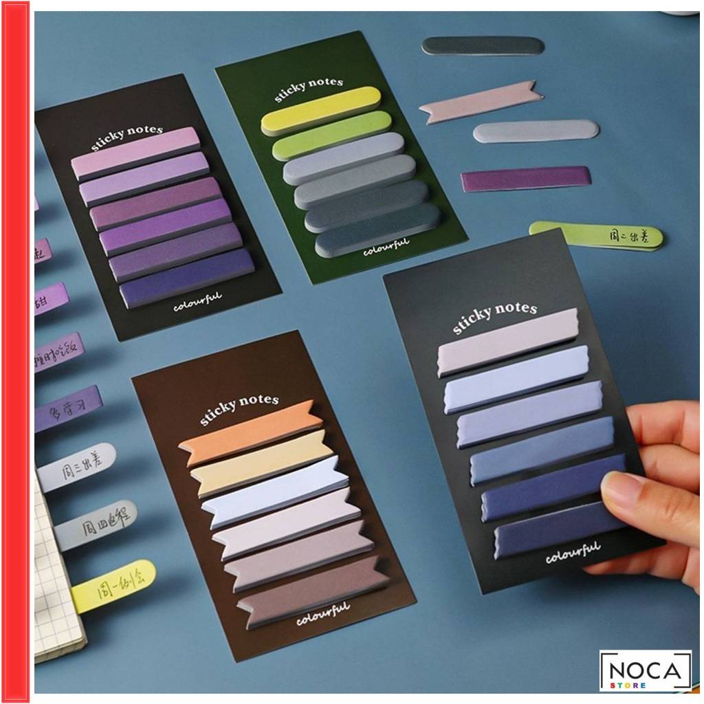 

NCS - Tempelan Kertas Catatan Gradasi 6in1 Warna Gradiasi Sticky Note 120 Lembar Notes MORANDI Label Indeks Deco Colourful DIY Jurnal Planner Mini Memo Book - Persegi 6W 120L