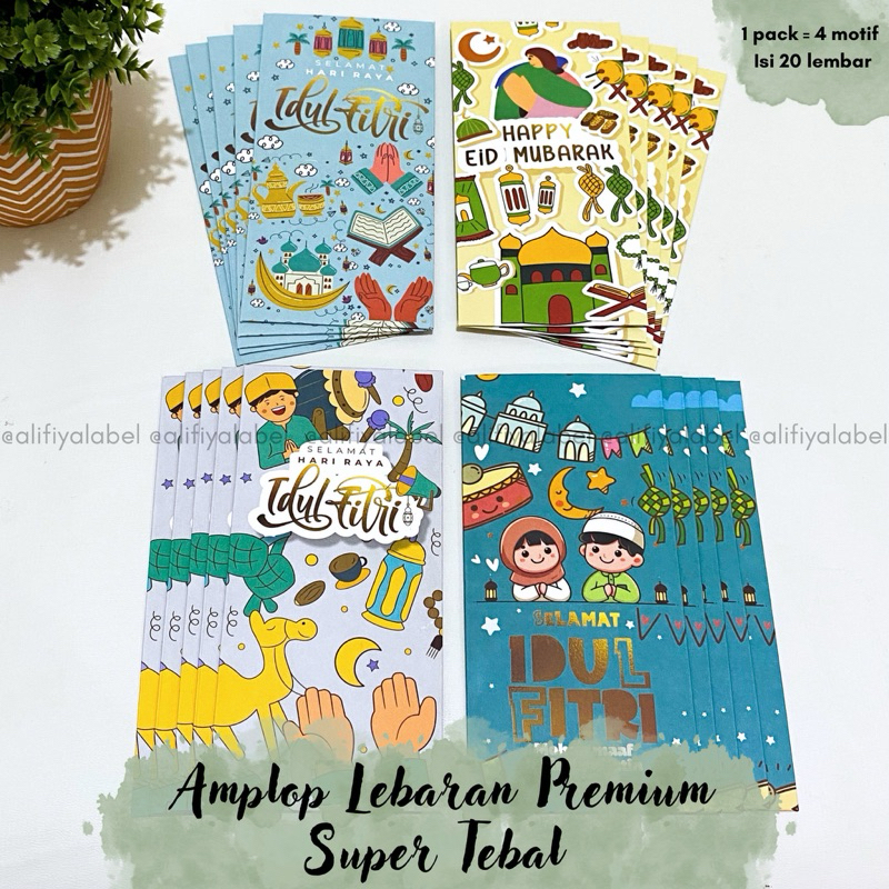 

[20pcs] AMPLOP LEBARAN IDUL FITRI PREMIUM TEBAL / ANGPAO LEBARAN MOTIF LUCU