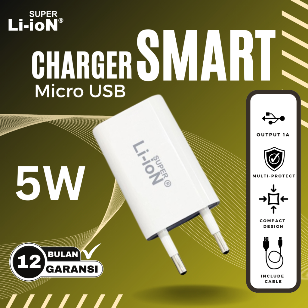 CHARGER DUAL-USB (5W) SUPER LI-ION TC SMART+ KABEL DATA MICRO/IPHONE6 & 4