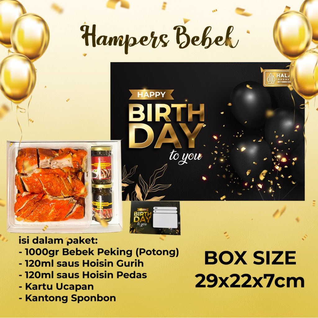 

Hampers Birthday Bebek Peking Black Elegant (isi Bebek)