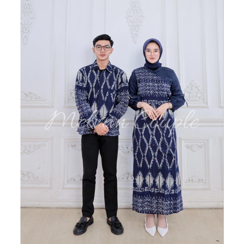 BAJU COUPLE TENUN - BAJU TENUN COUPLE PASANGAN - SET COUPLE TENUN LEBARAN