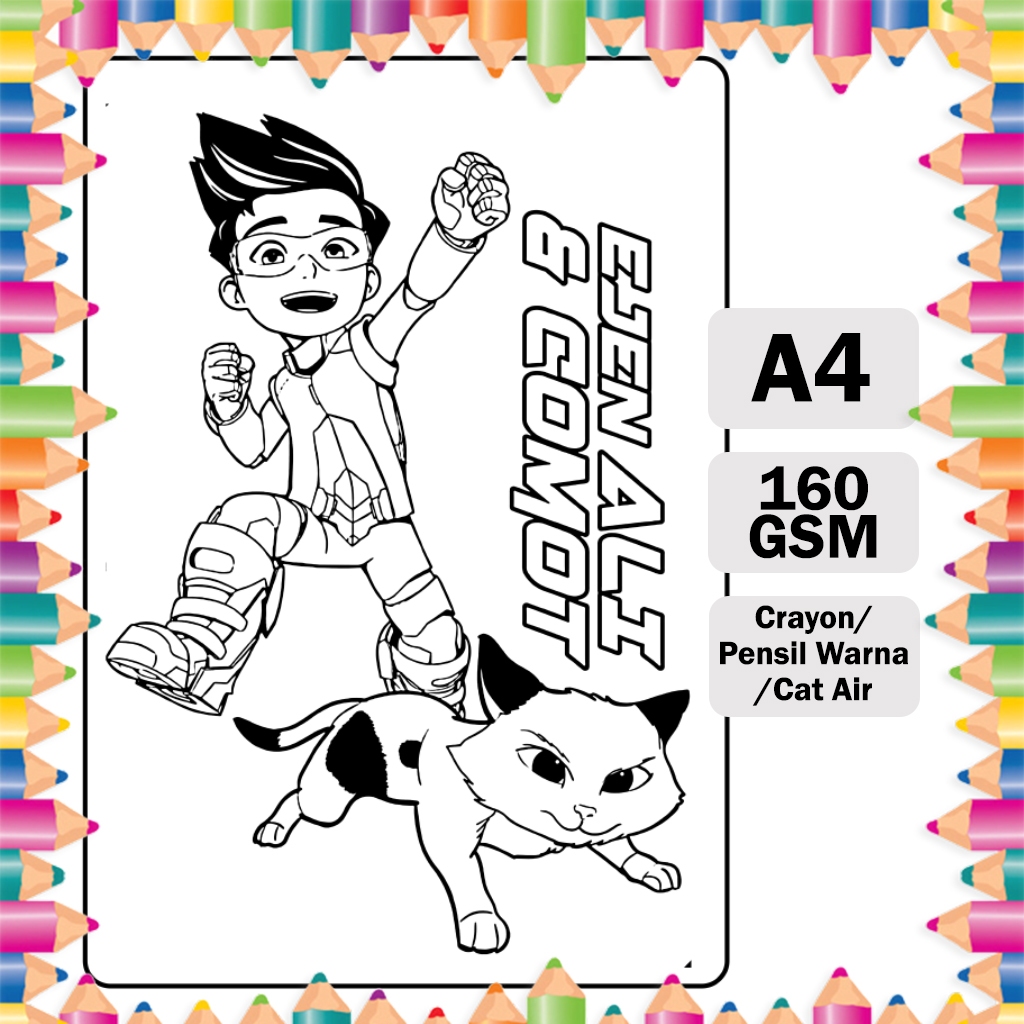 

Kertas Mewarnai Ejen Ali Lembar Mewarnai Anak (10 Lembar) Coloring Pages Ejen Ali