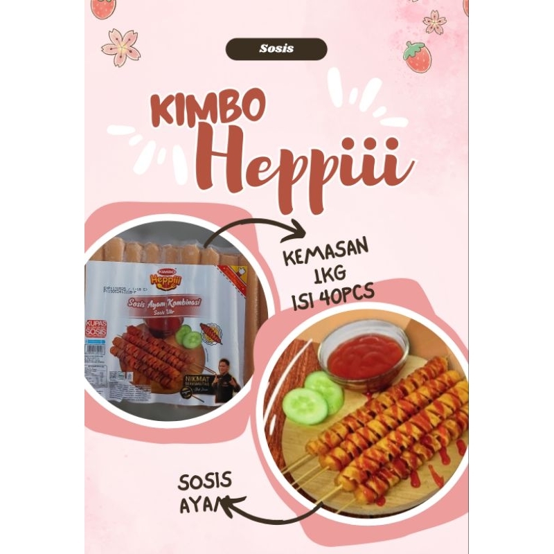 

Sosis Kimbo Heppiii 1kg (isi 40pcs)