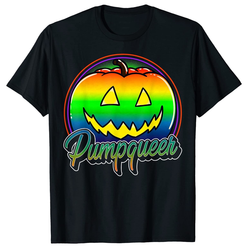 Pumpqueer _ LGBT Gay Lesbian Pride Labu Halloween T-Shirt