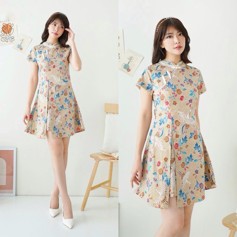 cheongsam batik qb120 beige