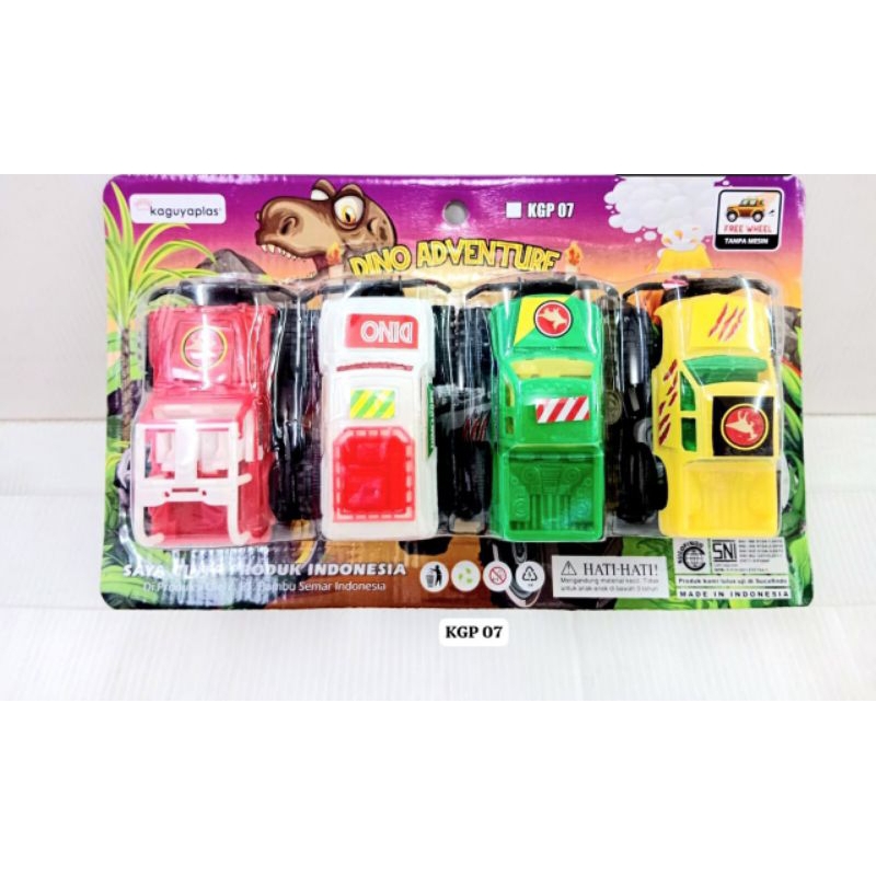 mainan KGP 07 jurasic jeep isi 4 pcs mobil mobilan JIP ban besar