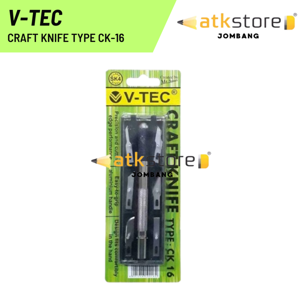 V-TEC Craft Knife CK-16 Art Knife Set Pen Cutter Pisau Ukir Kerajinan Tangan