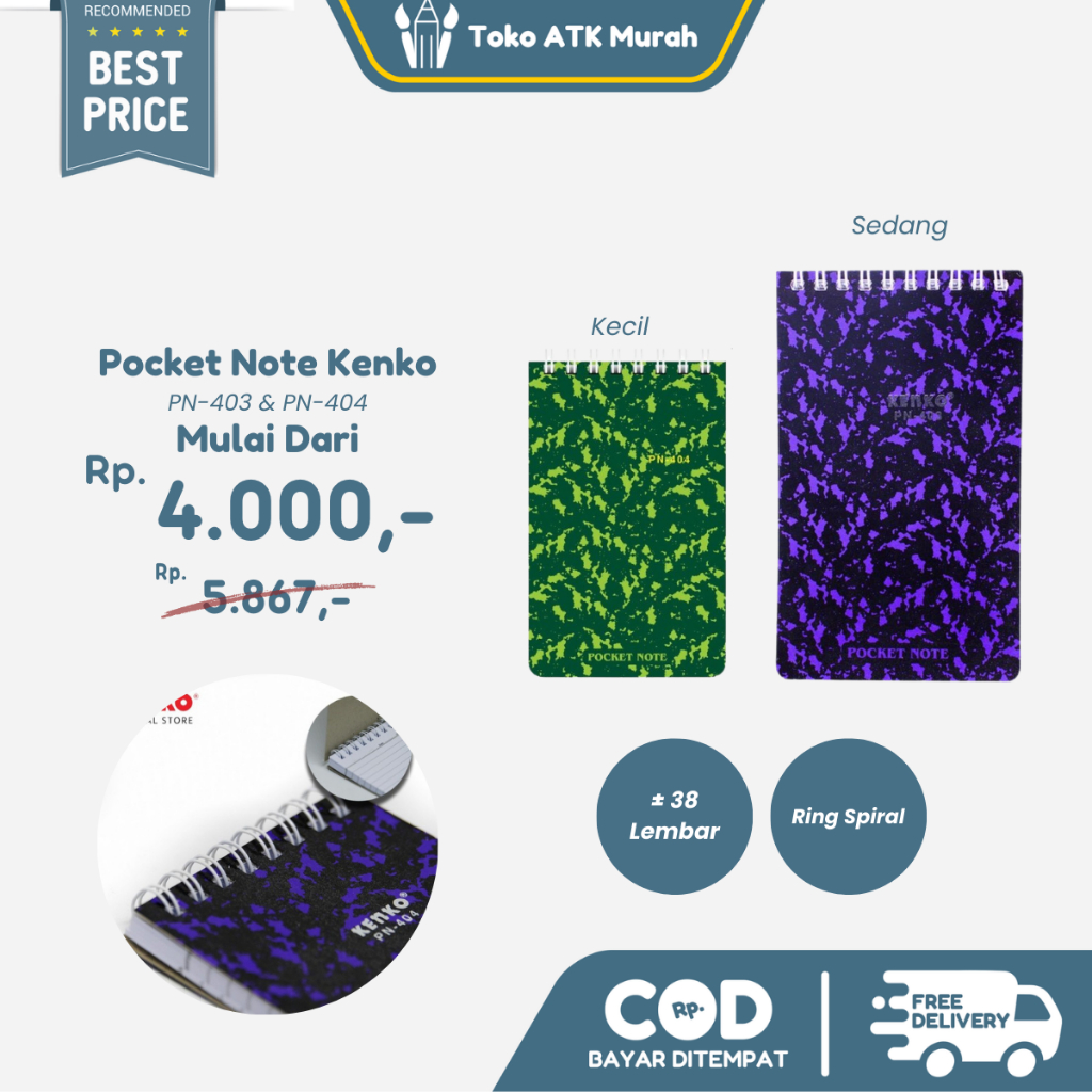 

Pocket Note Kenko PN-404 / PN-404 Buku Saku Notebook
