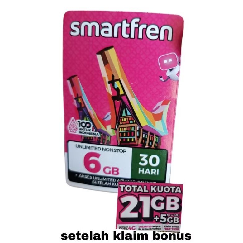 voucher kuota Smartfren 6 GB + 15 GB bonus