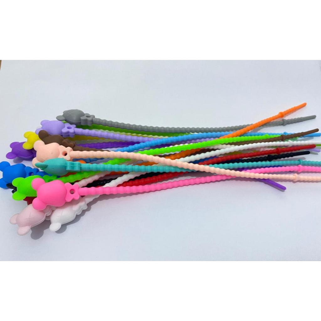 ggh ( 25 Pcs ) Cable Ties Cord Holder Silicon / Gantungan Tas, Kunci Karakter Lucu