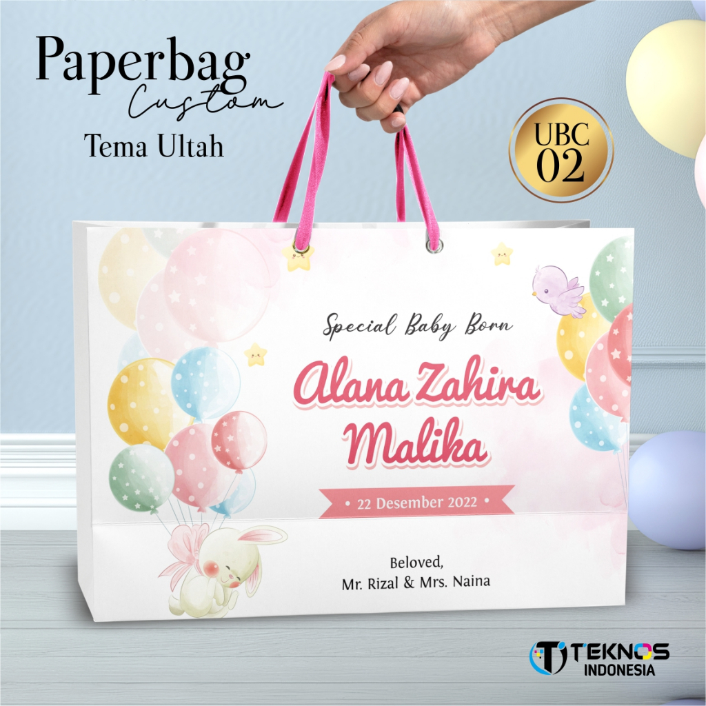 TAS HAMPERS ULTAH LUCU PAPER BAG MURAH - PAPER BAG ULANG TAHUN CUSTOM FOTO  - PAPERBAG UBC