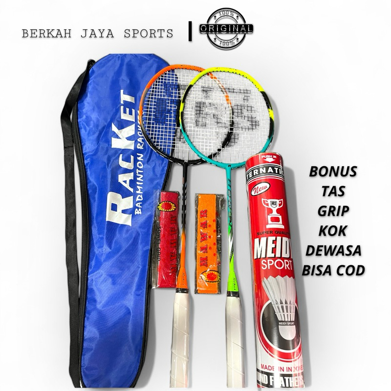 Raket bulutangkis Rs paket lengkap buat dewasa