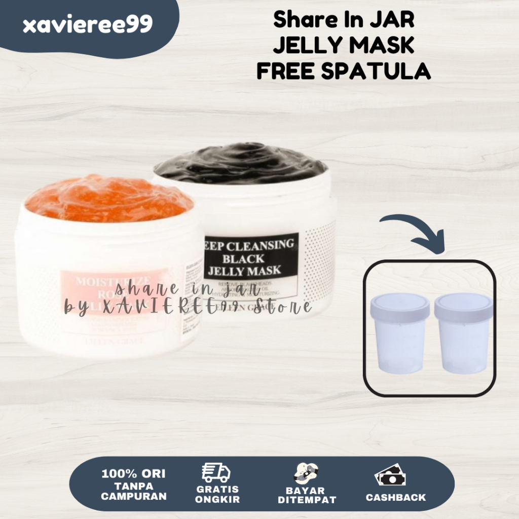 (Share in Jar) Rose Jelly Mask Black Jelly Mask Masker Perawatan Wajah