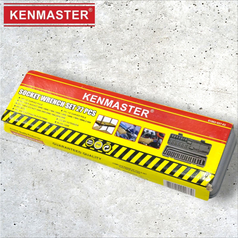 Kunci Sok Set 27Pcs Mata Socket Soket Kunci Sock Socket Wrench Set Kunci Shock Mobil Motor KENMASTER