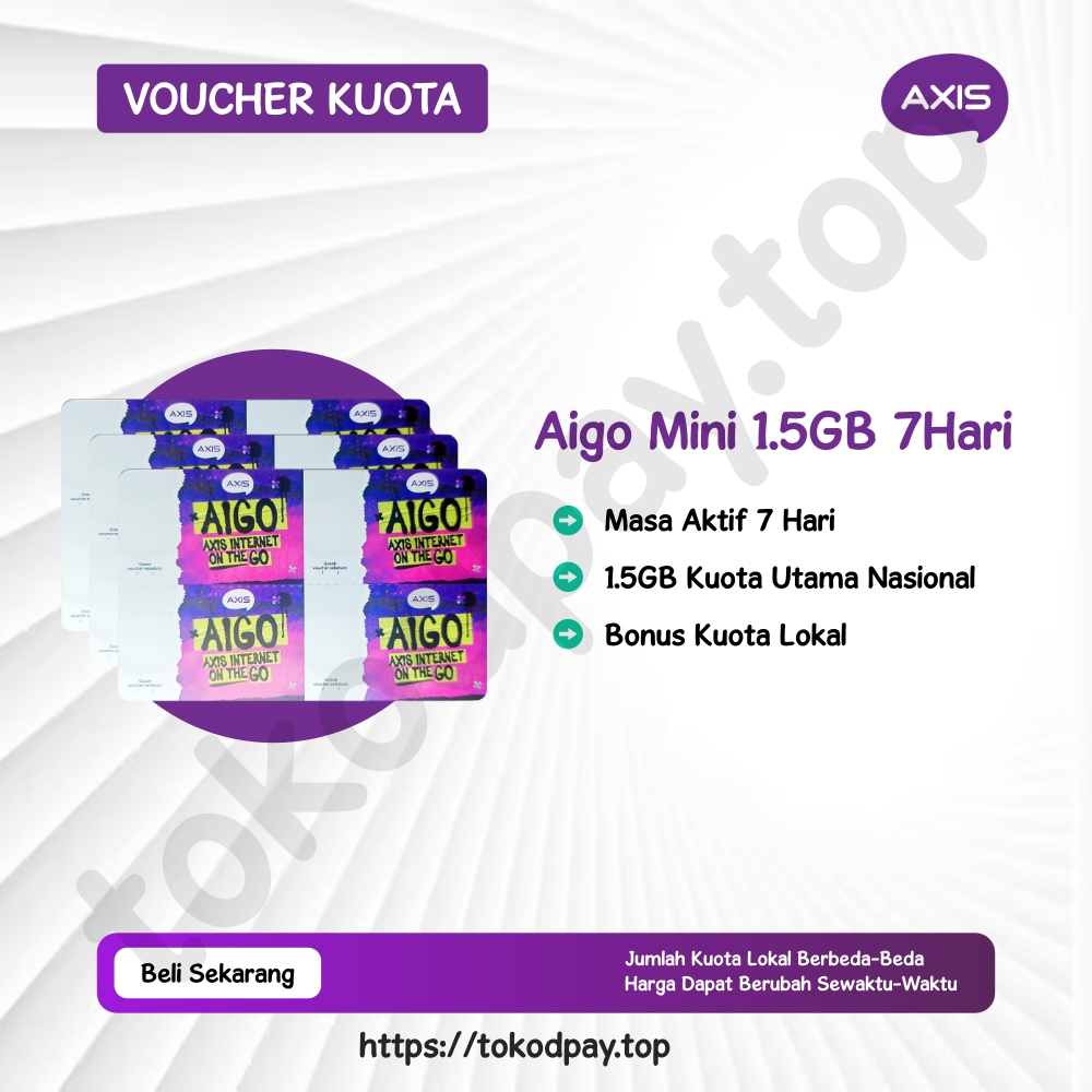 Voucher Axis 1.5GB + Kuota di Kota-mu (7Hari)