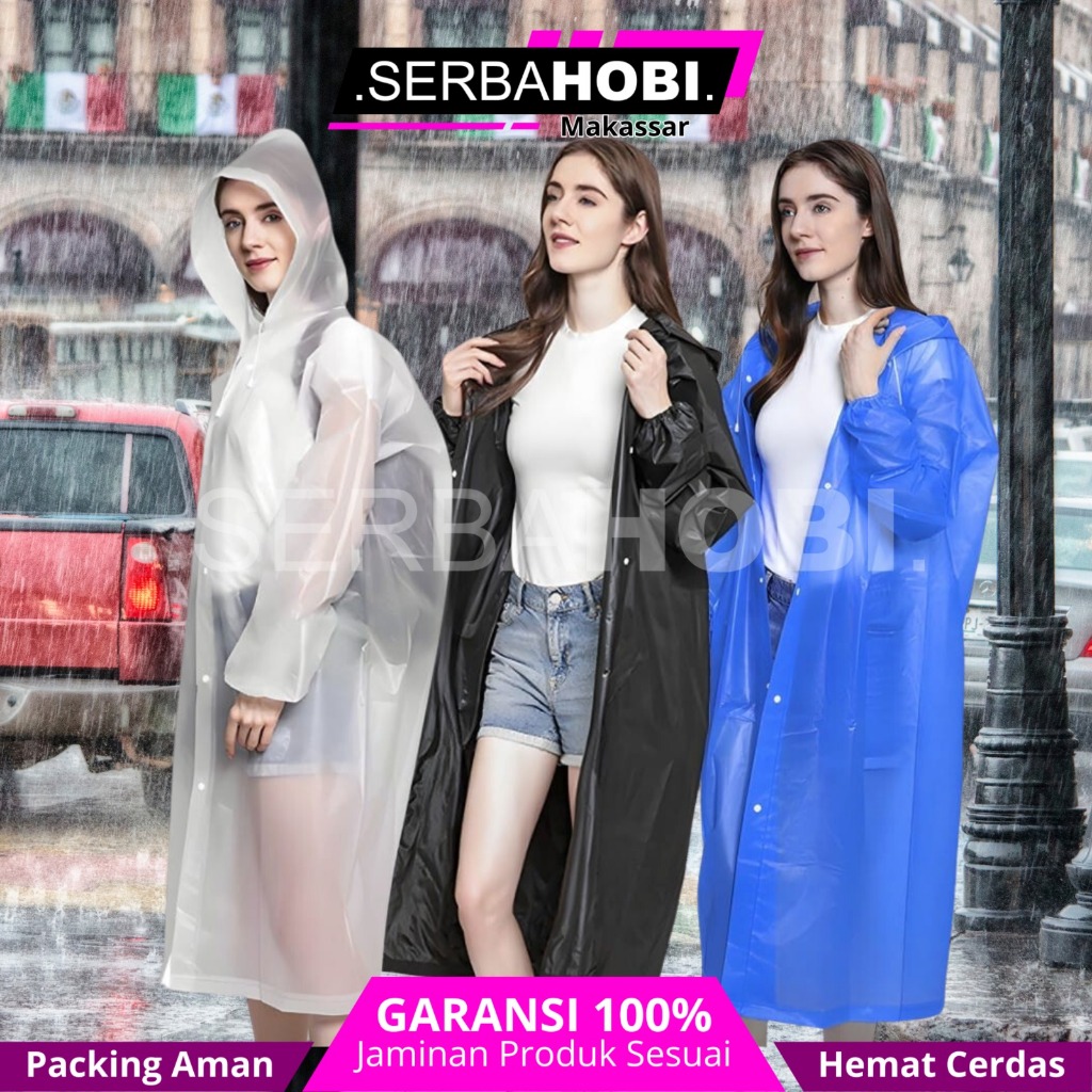 Jas hujan eva dewasa/Jas hujan eva terusan transparan/jas hujan eva anak