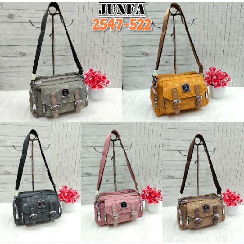 Tas wanita selempang junfa mini 9954-522 bahan kain parasut