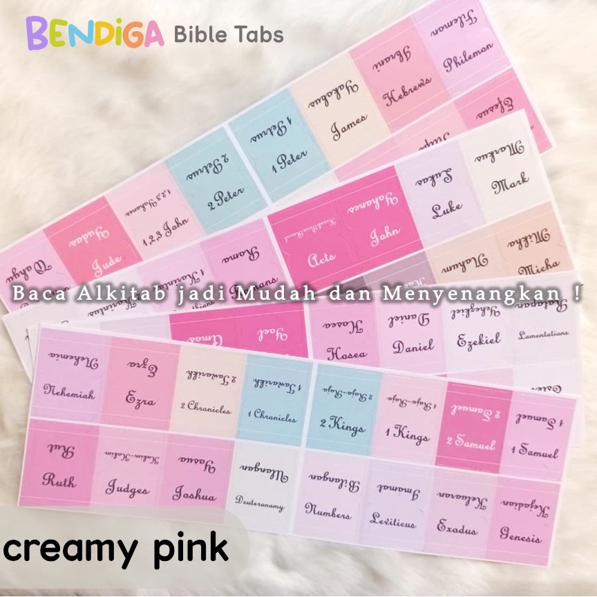 

CREAMY PINK - Stiker Index Alkitab Dua Bahasa TB Ukuran Kecil Holy Bible New International Version (NIV) - Ukuran Kecil