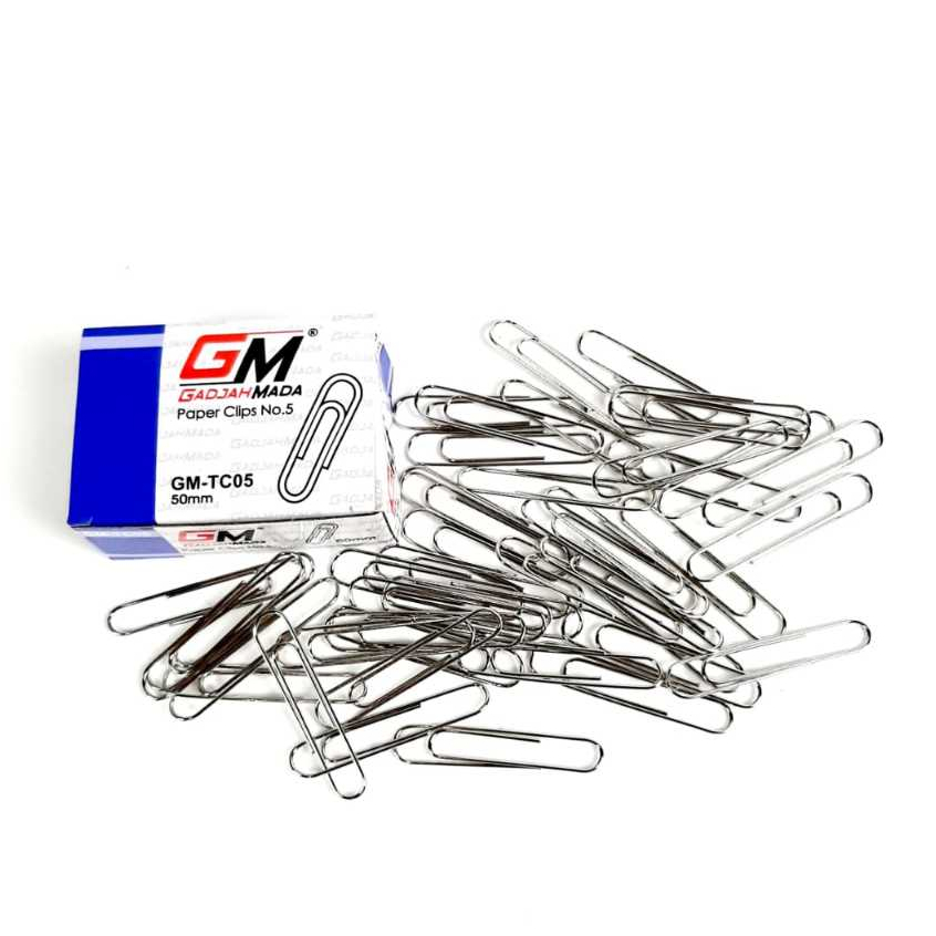 Harga ( 1pack ) Paper Clip Jepitan Kertas Besar NO-5 GADJAH MADA GM-TC05