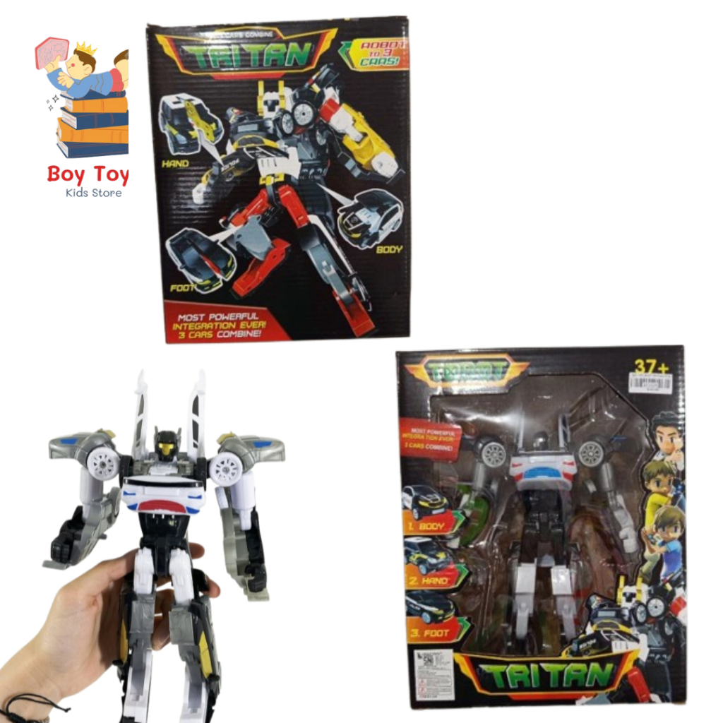Mainan Tobot Tritan Police 249 Mainan Robot berubah jadi Mobil Tritan Hitam