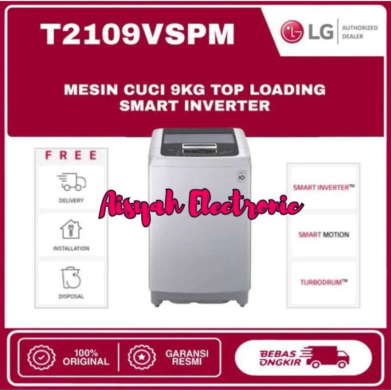 MESIN CUCI LG INVERTER T2109VSPM 9KG GARANSI RESMI