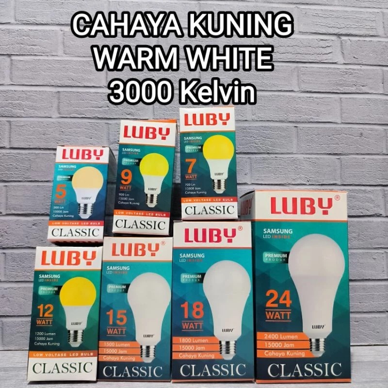 Lampu Bohlam Luby Classic LED 5 Watt LED Bulb CAHAYA KUNING