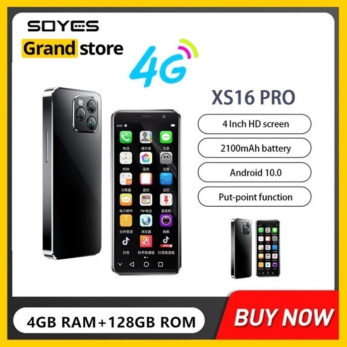 Soyes Mini Phone hp Mini android RAM 8GB/512GB jaringan 4G