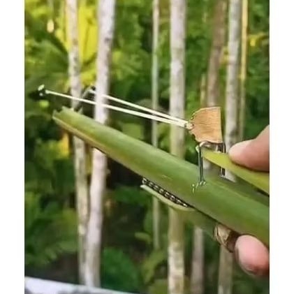 (MODEL 3) SLINGSHOT BAMBOO Tembakan Bambu Tradisional, KETAPEL PEMBURU Cocok untuk Berburu Hama AKUR