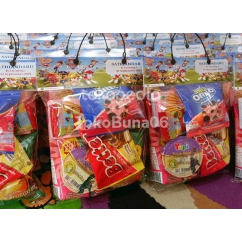 

bingkisan ultah anak /snack ultah
