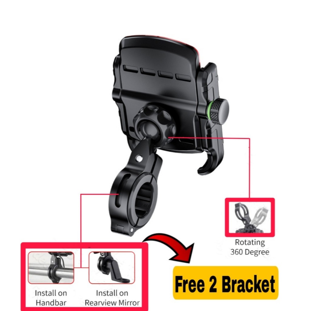 Holder motor hp waterproof charger usb QC 3.0 stang / spion motor M8 - M8S