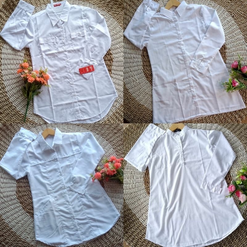 Baju Atasan tunik putih polos wanita toyobo terbaru 2025 | Baju wanita putih polos toyobo