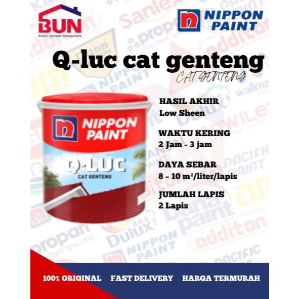 Cat Genteng Qluc Cat Genteng / Nippon paint / Galon 4KG Warna Super White