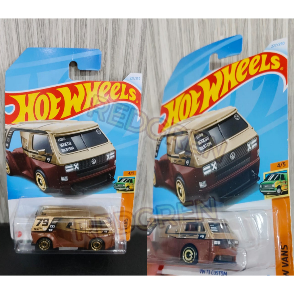 mainan anak diecast Hotwheels VW T3 Custom Cokelat hot wheels VW T3 custom coklat