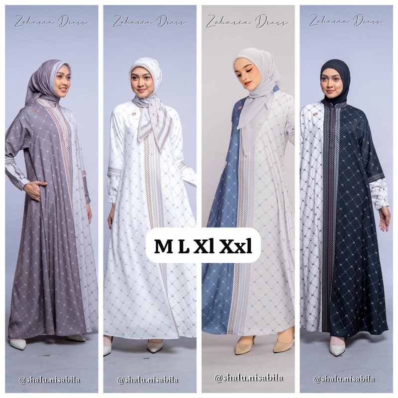 Gamis Terbaru Zahara Dress by Shalu Nisabila Busui Cantik Simpel