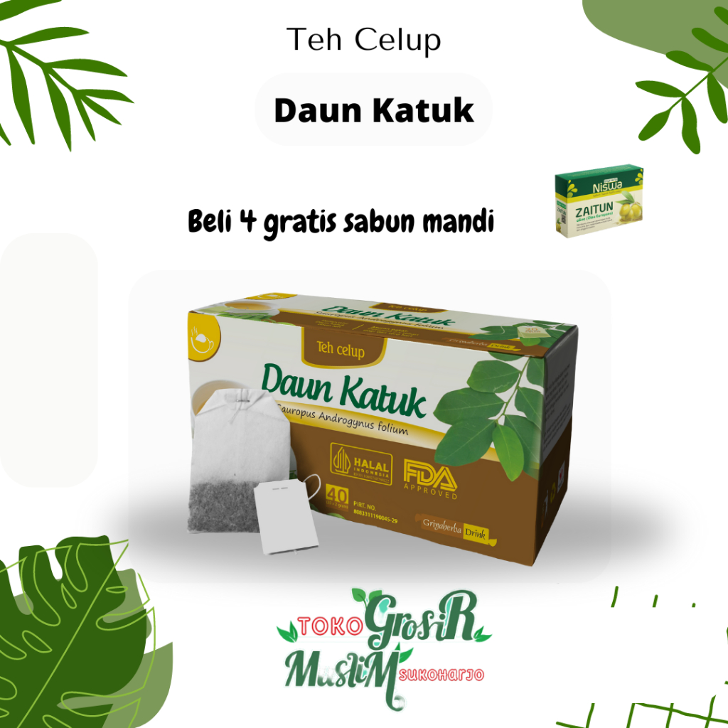 

Teh herbal daun katuk griya herba isi 30 kantong teh celup halal