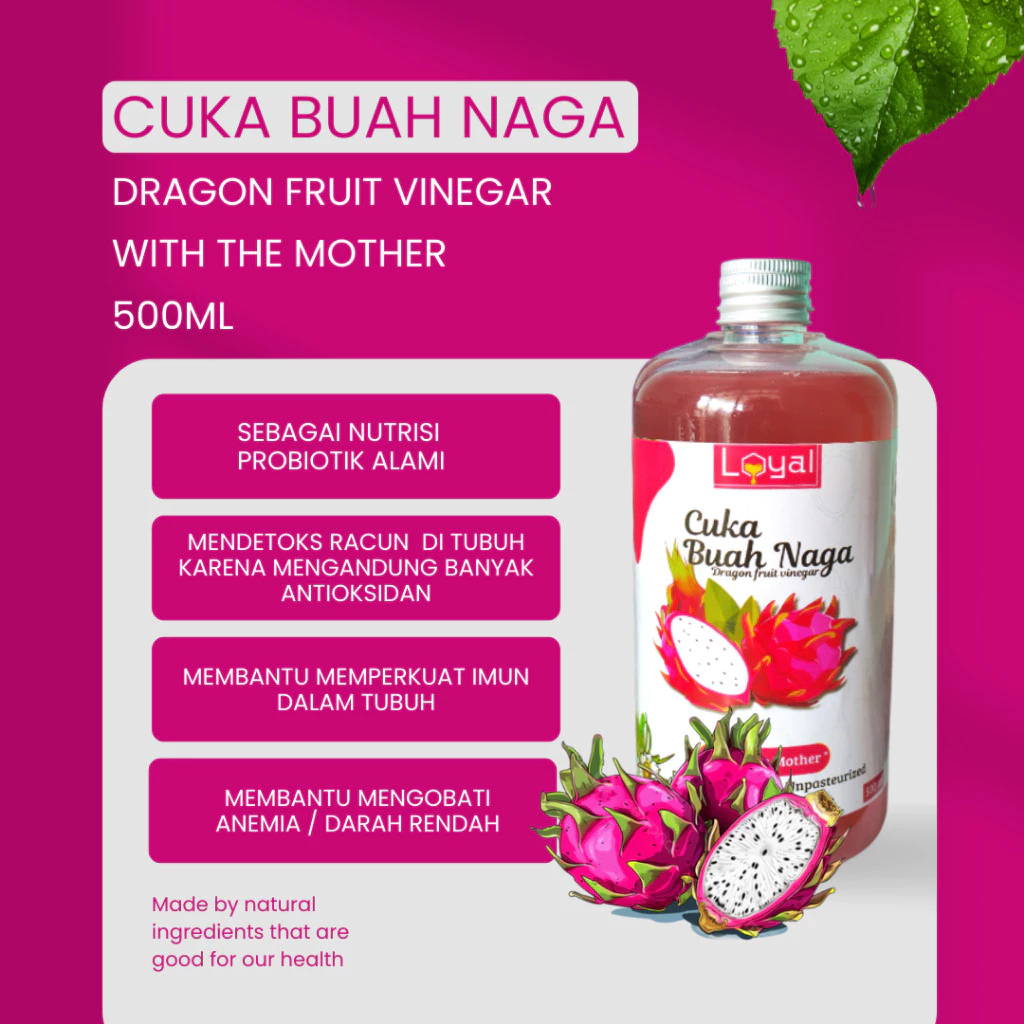

Cuka Buah Naga Original Asli With Mother - Organik Tanpa Campuran - Minuman Sehat - Diet Detox Kesehatan