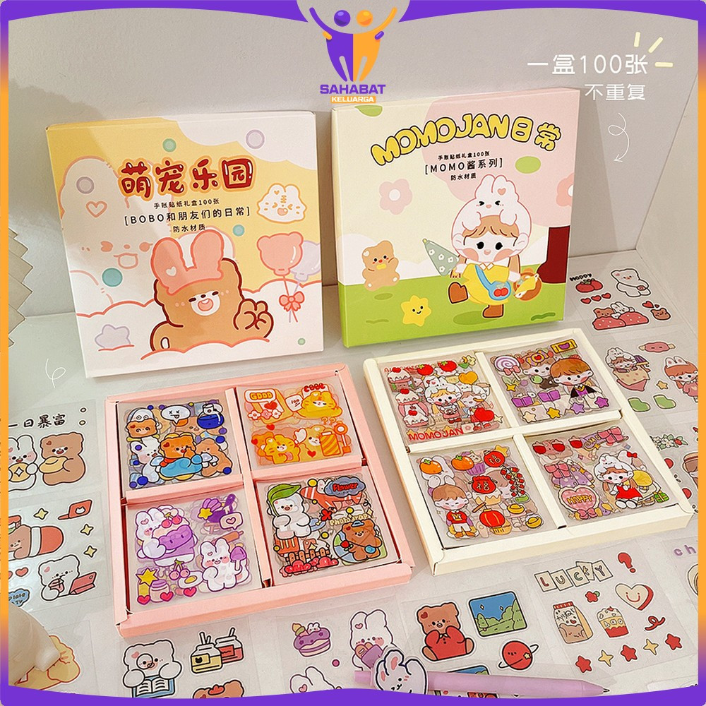 

Stiker Buku Diary Tumblr Botol Karakter Lucu 2D Isi 100pcs / Sticker Lucu Kekinian Dekorasi Scrapbook Sticker Aesthetic Sahabat Keluarga C473