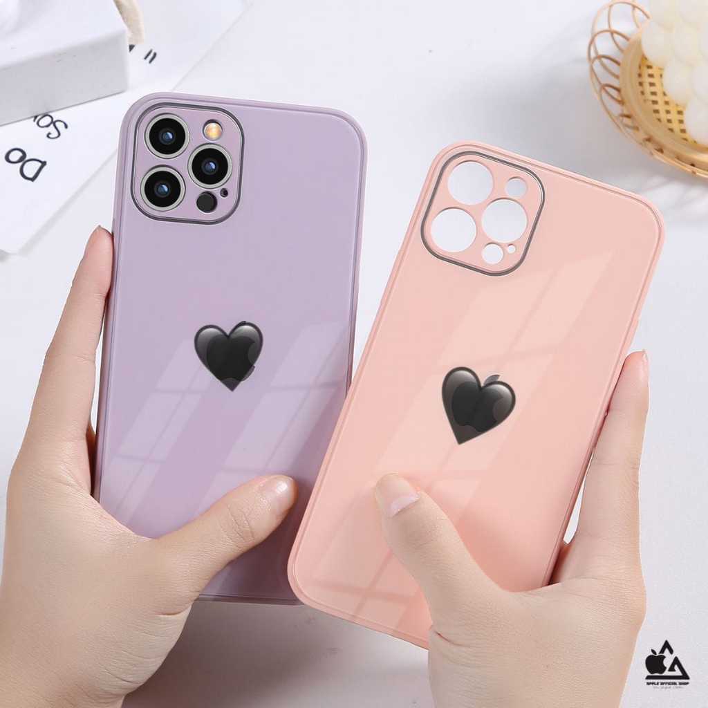 Premium Glass Case iPhone 13 PRO MAX 12 PRO MAX 11 PRO MAX  LOGO APPLE TEMPERED SOFTCASE SILIKON Can