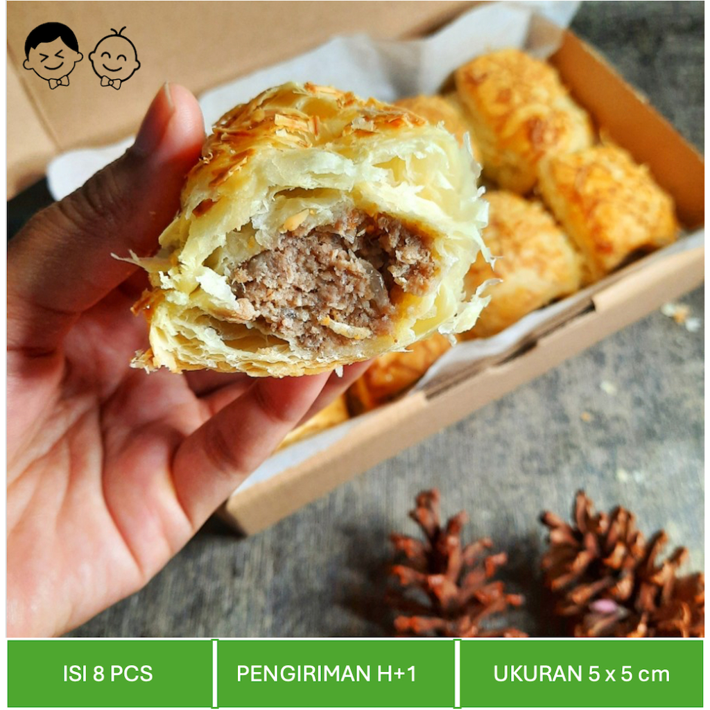 

Picnic Roll Mini / Beef Pastry / Picnicroll / Sausage Brood / Roti Daging Sapi Kecil / PO 1 Hari