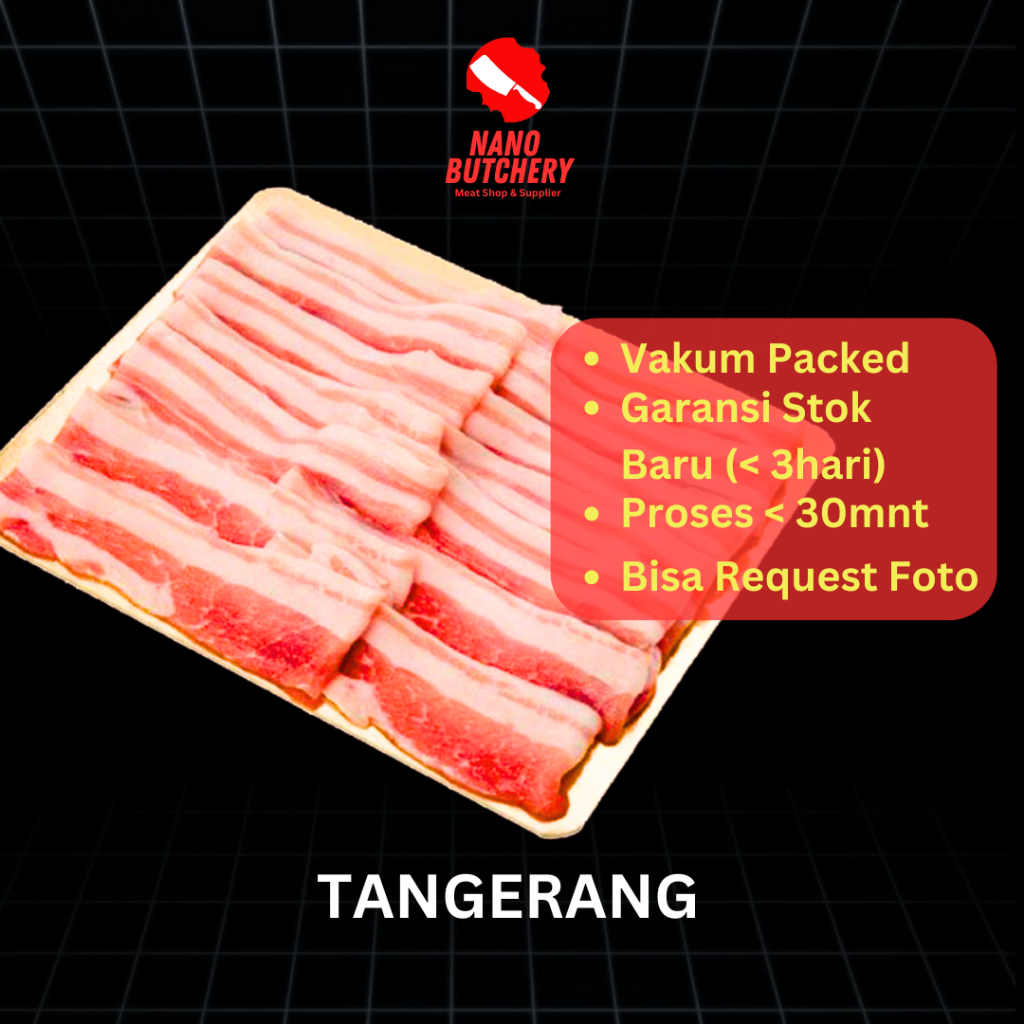 

Daging Samcan Babi Slice / Pork Belly Slice (No Skin)