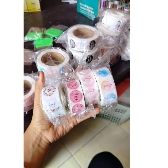 

stiker thankyou 1 roll isi 500pcs