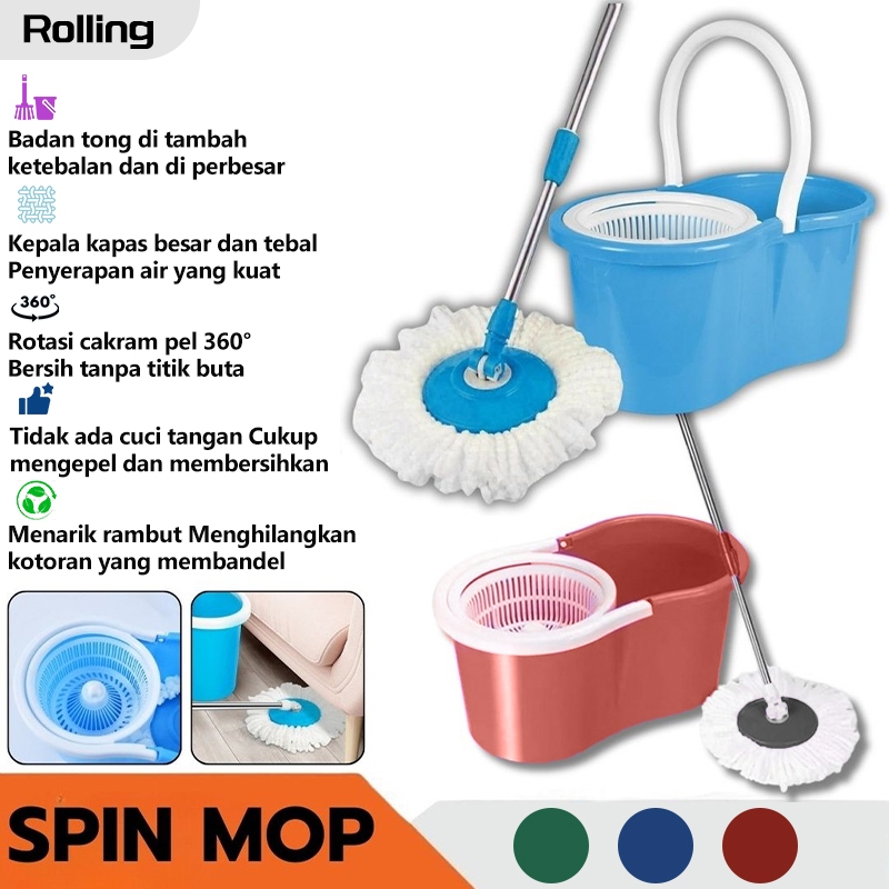 Rolling COD [BELI 1 GRATIS 1] Alat Pel Efisien - Fitur Spin Otomatis 360° dengan Desain Rol Ember de