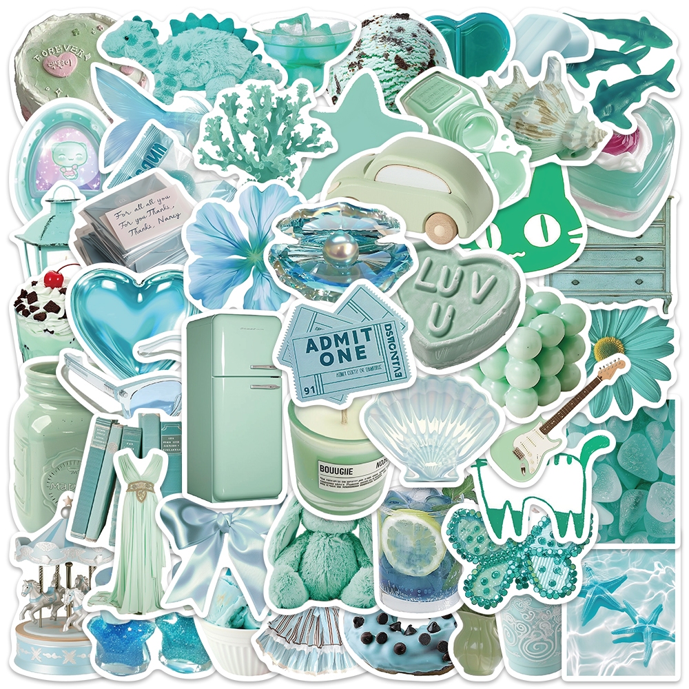 

New Mint Green Stiker sehari-hari INS Stiker Anti Air Stikers Berperekat Waterproof sticker decal buat Motor Helm Buku Journal Koper Casing HP Laptop Botol Minum