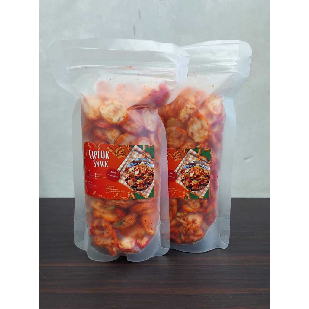 

Cipluk Snack Gurih Pedas - Kerupuk seblak Kering Daun Jeruk