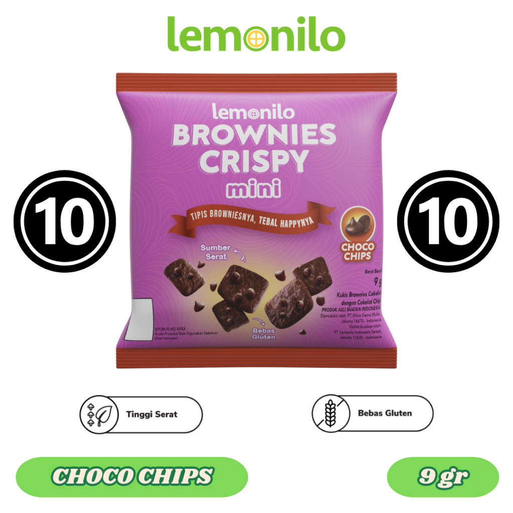 

[MAISYASHOP.ID] LEMONILO BROWNIES CRISPY MINI CHOCO CHIPS 1 RENTENG / 10 PCS